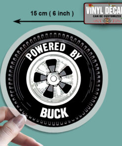 2 Pcs Personalized Power By Hot Rod Garage Vinyl Sticker 09964