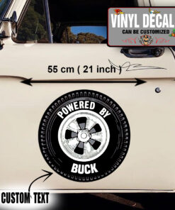 2 Pcs Personalized Power By Hot Rod Garage Vinyl Sticker 09964
