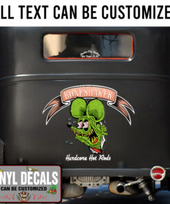 2 Pcs Personalized Rat Fink Hardcore Hot Rods Vinyl Sticker 10271