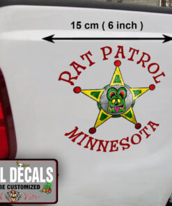 2 Pcs Personalized Rat Patrol Hot Rod Garage Rat Rod Door Art Lettering Vinyl Sticker 10077