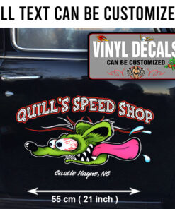 2 Pcs Personalized Rat Rod Hot Rod Garage Hot Rod Garage Vinyl Sticker 09936