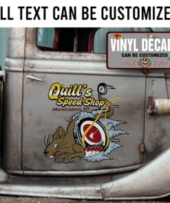 2 Pcs Personalized Rat Rod Lettering Vinyl Sticker 10272