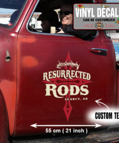 2 Pcs Personalized Resurrected Rod Hot Rod Garage Truck Lettering Vinyl Sticker 10064