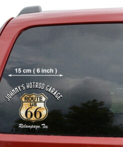 2 Pcs Personalized Route 66 Hot Rod Garage Speed Shop Pinstriping Lettering Set 02 Vinyl Stickers 09842