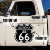 2 Pcs Personalized Route 66 Hot Rod Vinyl Sticker 09698