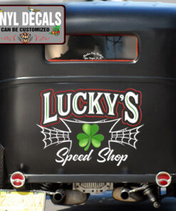 2 Pcs Personalized Shamrock Garage Lettering Vinyl Sticker 10277