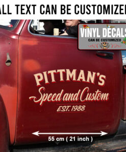 2 Pcs Personalized Speed And Custom Hot Rod Vinyl Sticker 10228