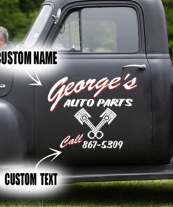 2 Pcs Personalized Speed Shop Auto Parts Set 02 Vinyl Stickers 09712