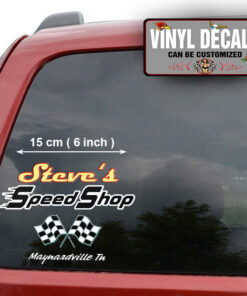 2 Pcs Personalized Speed Shop Hot Rod Rat Rod Kustom Lettering Vinyl Sticker 10014