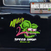 2 Pcs Personalized Speed Shop Hot Rod Vinyl Stickers 09034