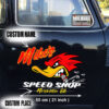 2 Pcs Personalized Speed Shop Hot Rod Vinyl Stickers 09070
