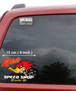 2 Pcs Personalized Speed Shop Hot Rod Vinyl Stickers 09070