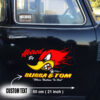 2 Pcs Personalized Speed Shop Hot Rod Vinyl Stickers 09359