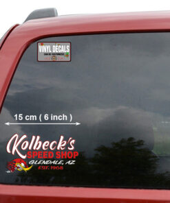 2 Pcs Personalized Speed Shop Hot Rod Vinyl Stickers 09409
