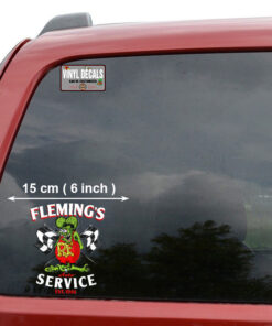 2 Pcs Personalized Speed Shop Hot Rod Vinyl Stickers 09651