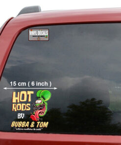 2 Pcs Personalized Speed Shop Hot Rod Vinyl Stickers 09653