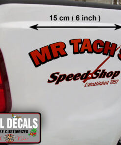 2 Pcs Personalized Speed Shop Vinyl Sticker 10223