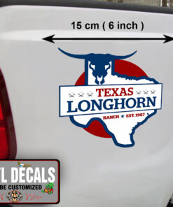 2 Pcs Personalized Texas Longhorn Ranch Ranch Truck Lettering Farm Truck Hot Rod Vinyl Sticker 10084