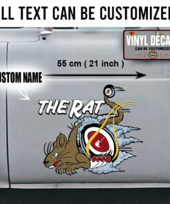 2 Pcs Personalized The Rat Lettering Vinyl Sticker 10260