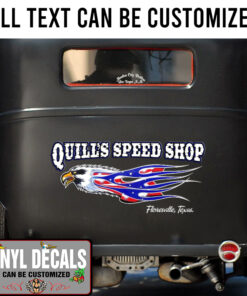 2 Pcs Personalized Usa Eagle Garage Vinyl Sticker 10290