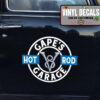 2 Pcs Personalized V8 Garage Hot Rod Pinstripe Speed Shop Vinyl Sticker 09905