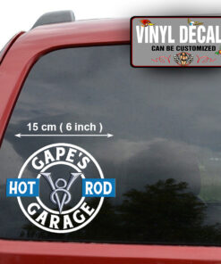 2 Pcs Personalized V8 Garage Hot Rod Pinstripe Speed Shop Vinyl Sticker 09905
