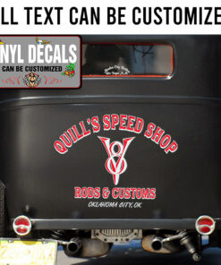 2 Pcs Personalized V8 Garage Lettering Vinyl Sticker 10267