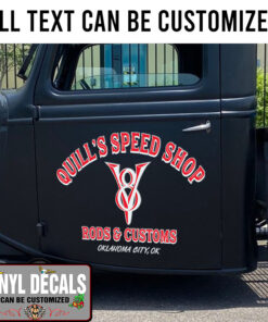 2 Pcs Personalized V8 Garage Lettering Vinyl Sticker 10267