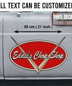 2 Pcs Personalized V8 Lettering Vinyl Sticker 10254