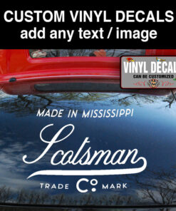 2 Pcs Personalized Vintage Garage Door Art Lettering Hot Rod Vinyl Sticker 09986