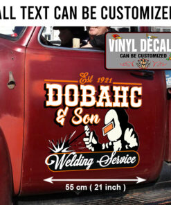 2 Pcs Personalized Welding Service Metal Fabrication Hot Rod Vinyl Sticker 10217