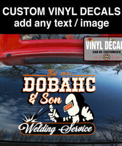 2 Pcs Personalized Welding Service Metal Fabrication Hot Rod Vinyl Sticker 10217