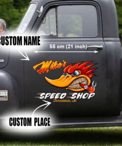 2 Pcs Personalized Woodpecker Hot Rod Set 02 Vinyl Stickers 09634