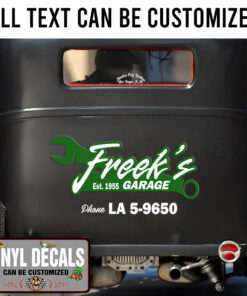 2 Pcs Personalized Wrench Garage Lettering Vinyl Sticker 10276