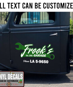 2 Pcs Personalized Wrench Garage Lettering Vinyl Sticker 10276