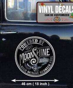 2 Pcs Powered By Pure Moonshine Hot Rod Garage Vinyl Sticker 09909
