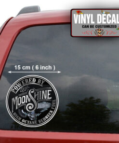 2 Pcs Powered By Pure Moonshine Hot Rod Garage Vinyl Sticker 09909