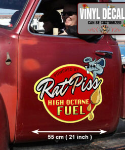 2 Pcs Powered By Rat Piss High Octan Fuel Vinyl Sticker 10263