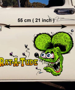2 Pcs Rat A Tude Hot Rod Garage Old School Garage Set 02 Vinyl Stickers 09855