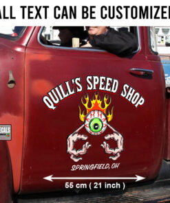 2 Pcs Rat Rod Flying Eyeball Kustom Kulture Low Brow Art Hot Rod Set 02 Vinyl Stickers 09810