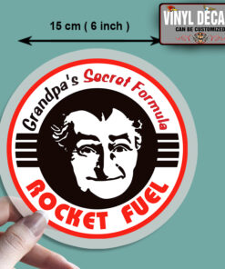 2 Pcs Rat Rod Hot Rod Rat Fink Vintage Racing Sticker Grandpa's Rocket Fuel Vinyl Sticker 09946