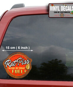 2 Pcs Rat Rod “Rat Piss High Octane Fuel” Set 02 Vinyl Stickers 09897