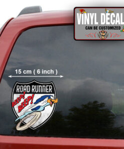 2 Pcs Roadrunner Beep Beep Hot Rod Garage Vinyl Sticker 10071