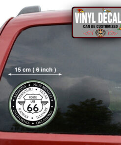 2 Pcs Route 66 & States Retro Car Hot Rod Motorhome Hot Rod Garage Vinyl Sticker 09911