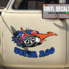 2 Pcs Super Roo Hot Rod Garage Muscle Car Vinyl Sticker 09965