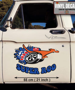 2 Pcs Super Roo Hot Rod Garage Muscle Car Vinyl Sticker 09965