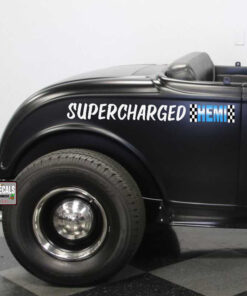 2 Pcs Supercharge Hemi Hot Rod Garage Car Lettering Rat Rod Hood Cover Vinyl Sticker 10076