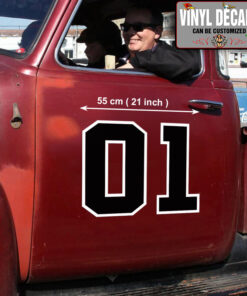 2 Pcs The Dukes Of Hazzard General Lee Muscle Car Hot Rod Vinyl Sticker 09973