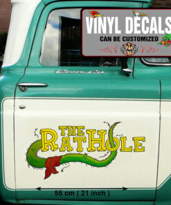 2 Pcs The Rat Hole Hot Rod Garage Kustom Kulture Vinyl Sticker 10099