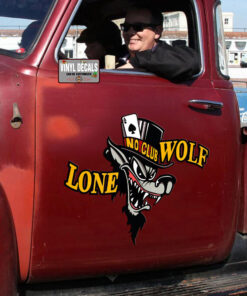 2 Pcs Vintage Lone Wolf No Club Vinyl Sticker 09693